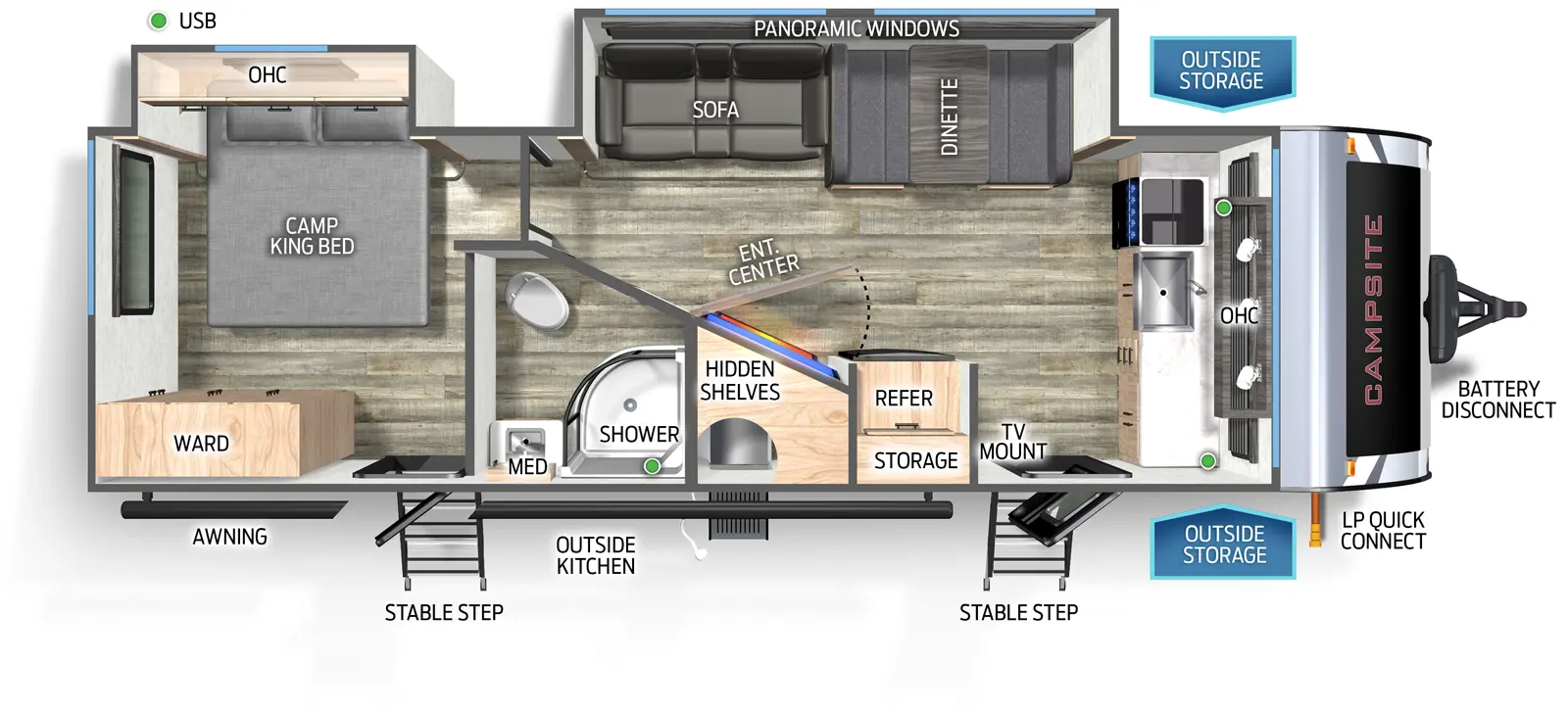 Campsite Reserve 26BW Floorplan